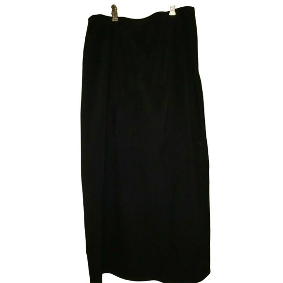 Black TALBOTS 8P Petite 8 Wrap Faux Suede Super Soft Pencil Lined Straight Skirt - Picture 1 of 4